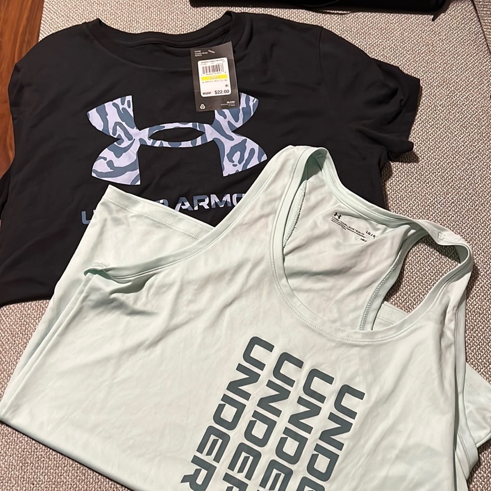 Under Armour tops medium and large